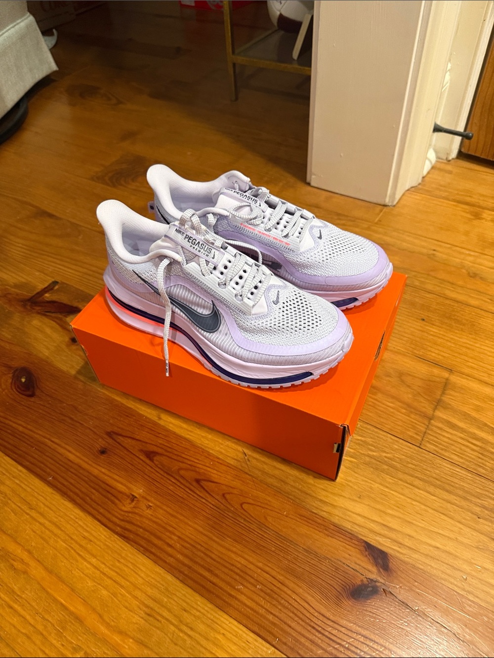 Nike Women's Pegasus Running Shoes - White & Lavender